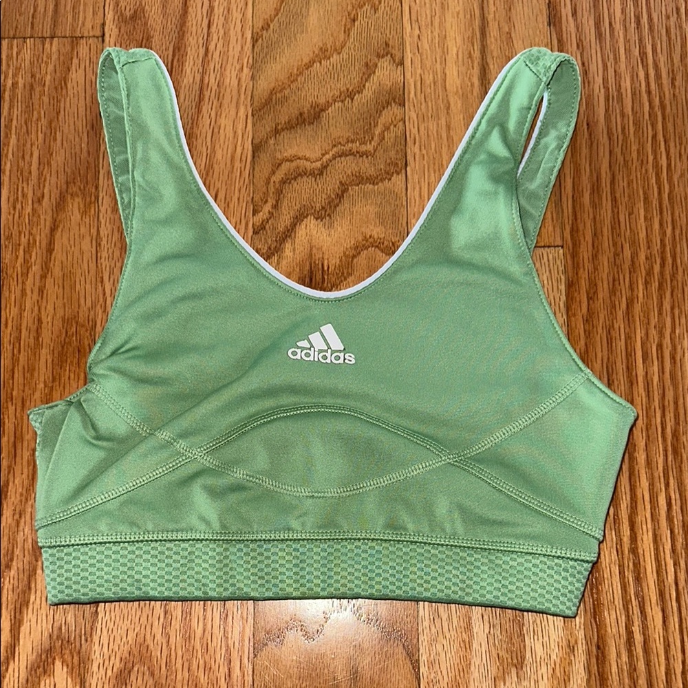 Adidas Green Sports Bra with Racerback Design